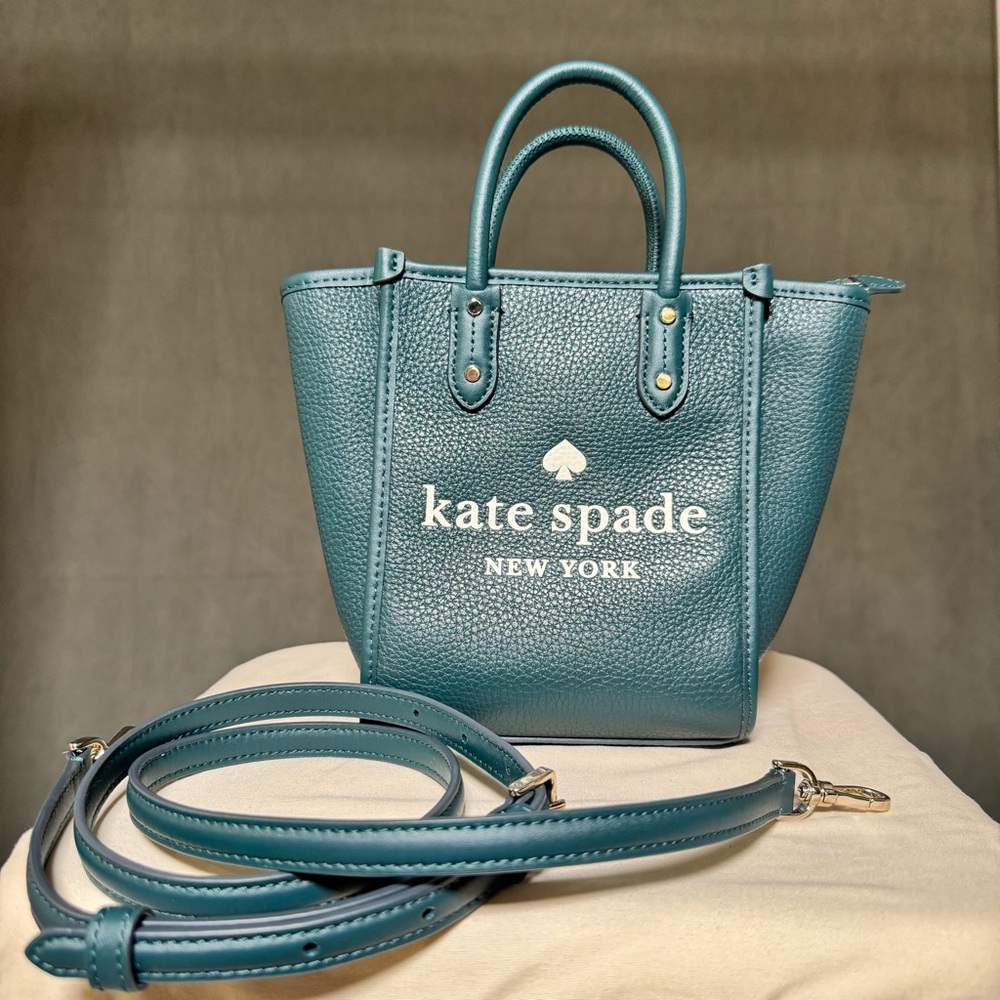 Kate Spade Mini Ella Leather Crossbody Tote In Peacock Sapphire